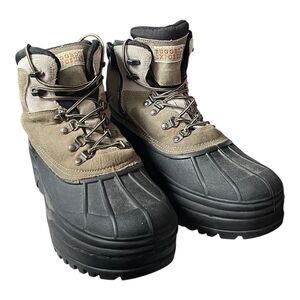 Rugged Exposure Men’s Duck Boots Thermalite Suede Leather Tan Black Size 10